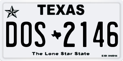 TX license plate DOS2146