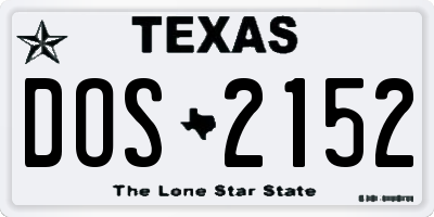 TX license plate DOS2152