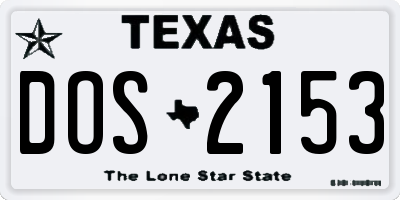 TX license plate DOS2153