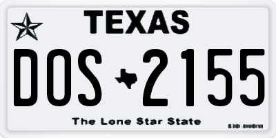 TX license plate DOS2155