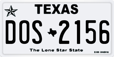 TX license plate DOS2156