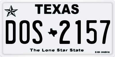 TX license plate DOS2157
