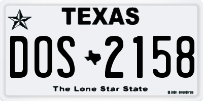 TX license plate DOS2158