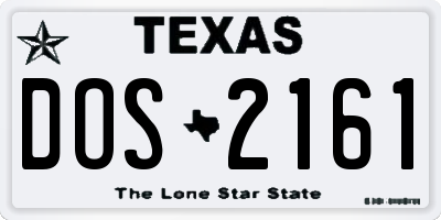 TX license plate DOS2161