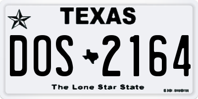 TX license plate DOS2164