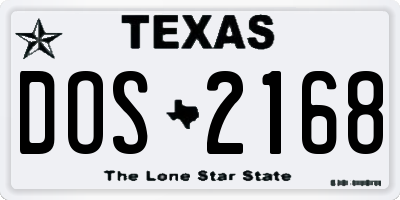 TX license plate DOS2168