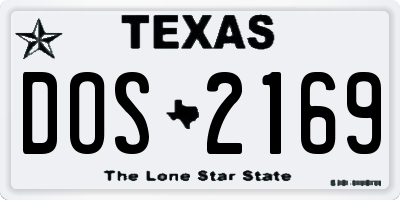 TX license plate DOS2169