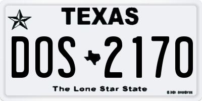 TX license plate DOS2170