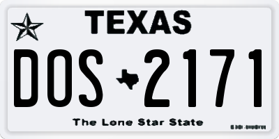 TX license plate DOS2171