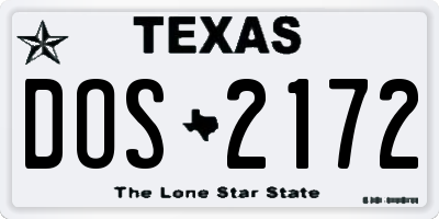 TX license plate DOS2172