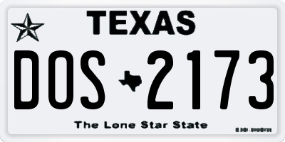 TX license plate DOS2173
