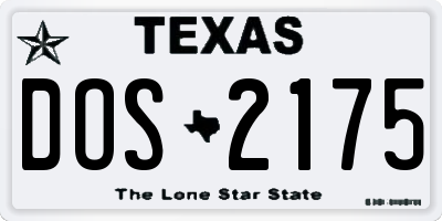 TX license plate DOS2175