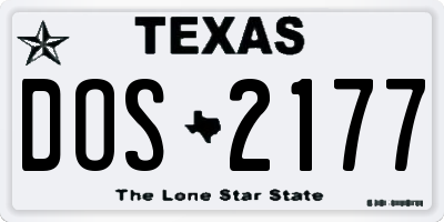 TX license plate DOS2177