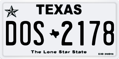 TX license plate DOS2178
