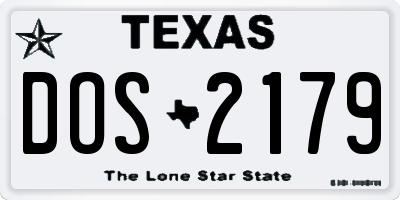 TX license plate DOS2179