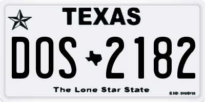 TX license plate DOS2182