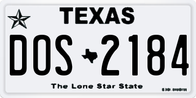 TX license plate DOS2184
