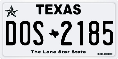 TX license plate DOS2185