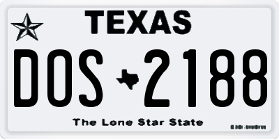 TX license plate DOS2188