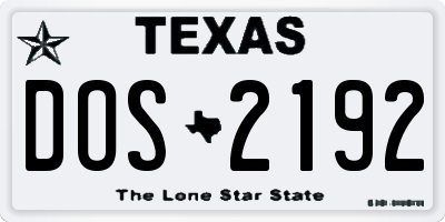 TX license plate DOS2192