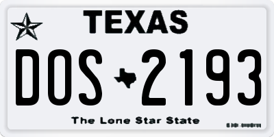 TX license plate DOS2193