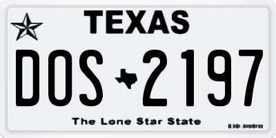 TX license plate DOS2197