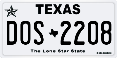 TX license plate DOS2208