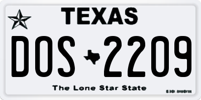 TX license plate DOS2209