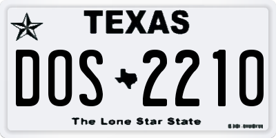 TX license plate DOS2210
