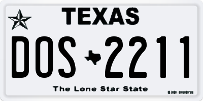 TX license plate DOS2211