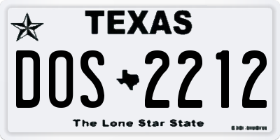 TX license plate DOS2212