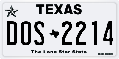 TX license plate DOS2214