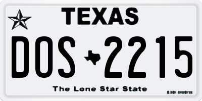 TX license plate DOS2215