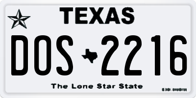 TX license plate DOS2216