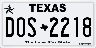TX license plate DOS2218