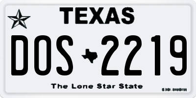 TX license plate DOS2219