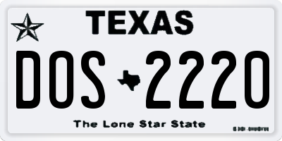 TX license plate DOS2220