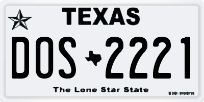 TX license plate DOS2221