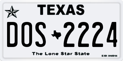 TX license plate DOS2224