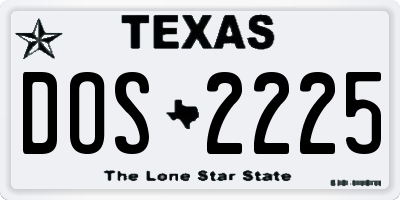 TX license plate DOS2225