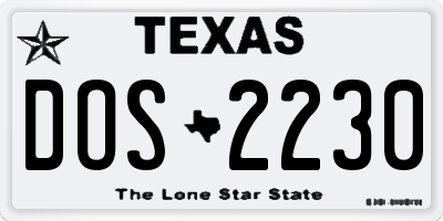 TX license plate DOS2230