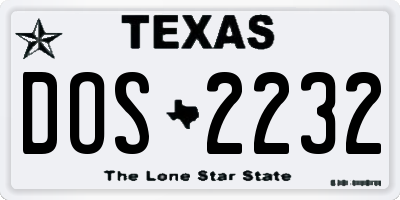TX license plate DOS2232