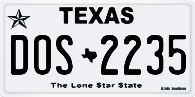 TX license plate DOS2235