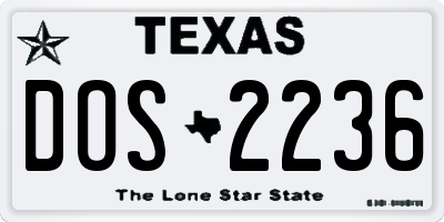 TX license plate DOS2236