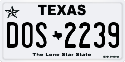 TX license plate DOS2239