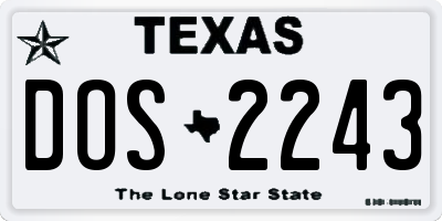 TX license plate DOS2243