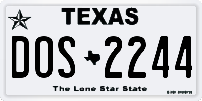 TX license plate DOS2244