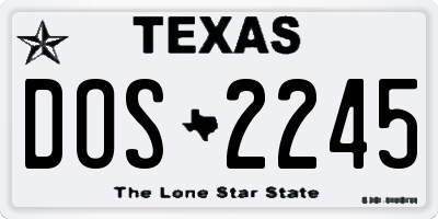 TX license plate DOS2245