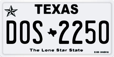 TX license plate DOS2250