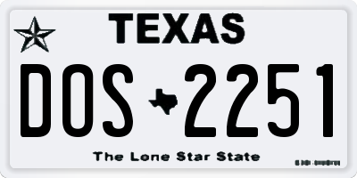 TX license plate DOS2251